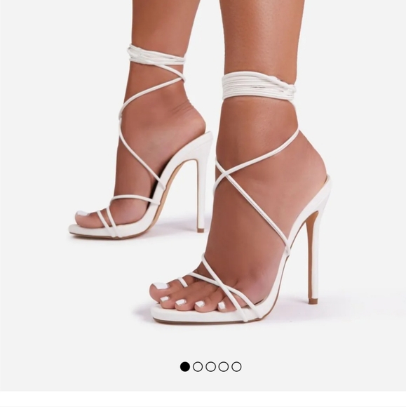 Ego 4 1/2 inches heels lace-up army green shoe - Picture 8 of 9